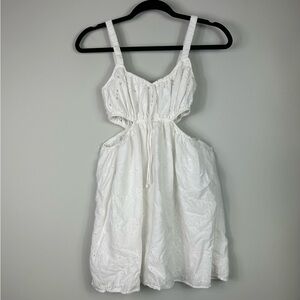 American Eagle Cut Out Eyelit Mini Dress White